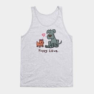 Puppy Love Valentine Great Dane & Yorkie Tank Top